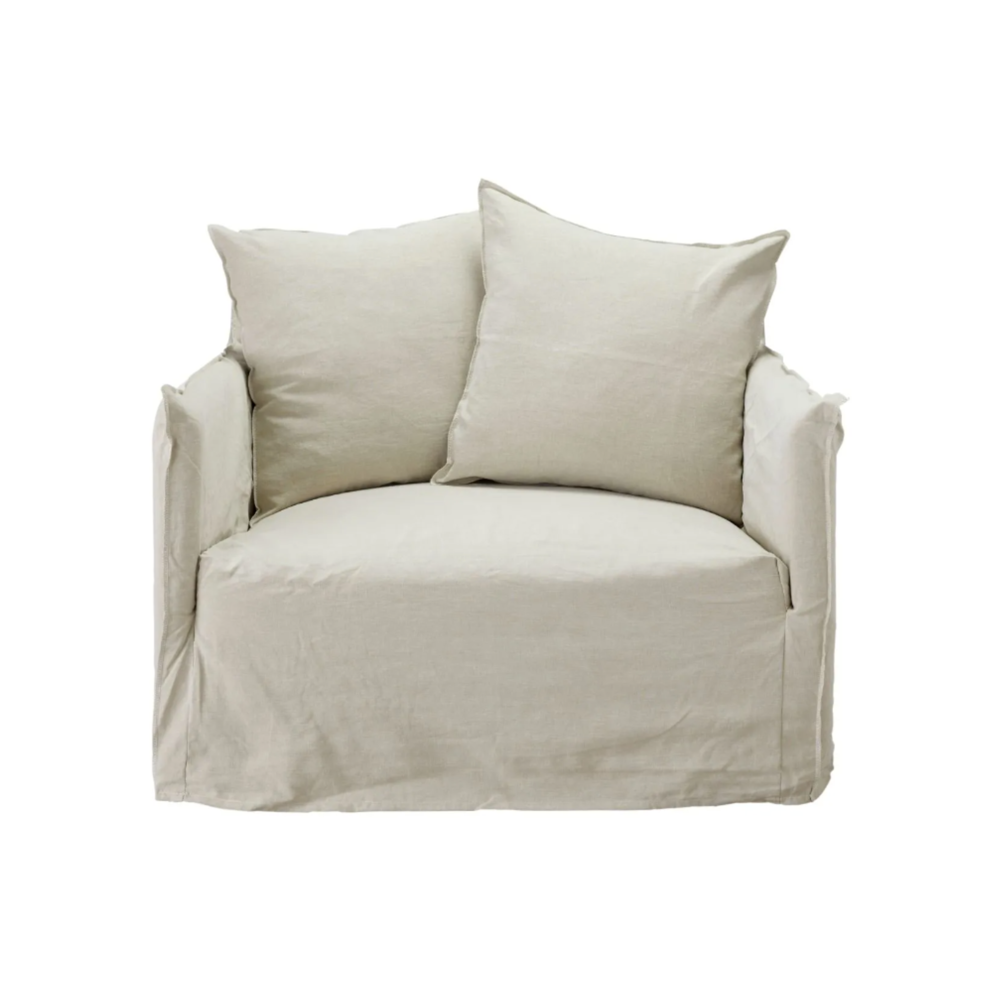 White linen slipcover discount armchair