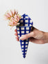 Stoneware Wall Vase⎮Folly⎮Blue Check