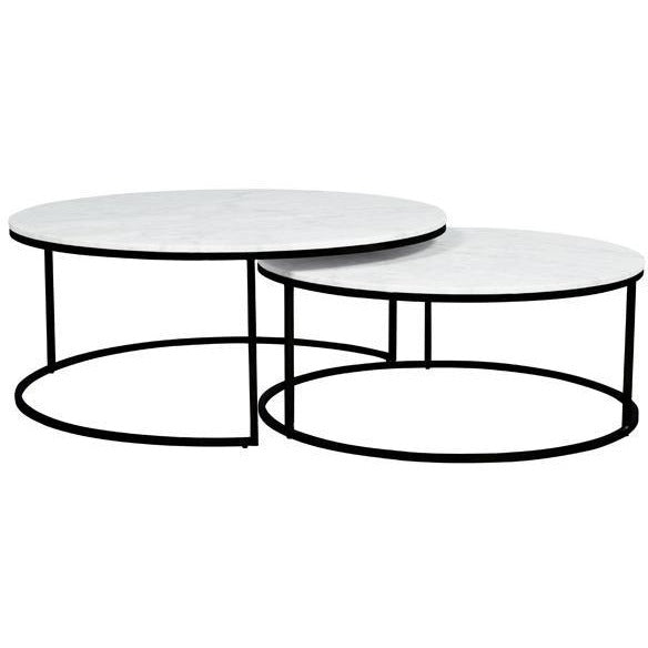 GlobeWest | Elle Round Marble Nest Coffee Table