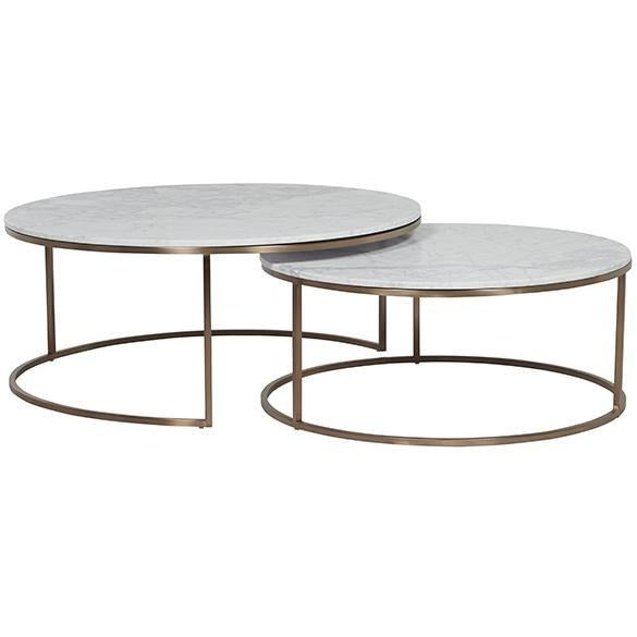 GlobeWest | Elle Round Marble Nest Coffee Table