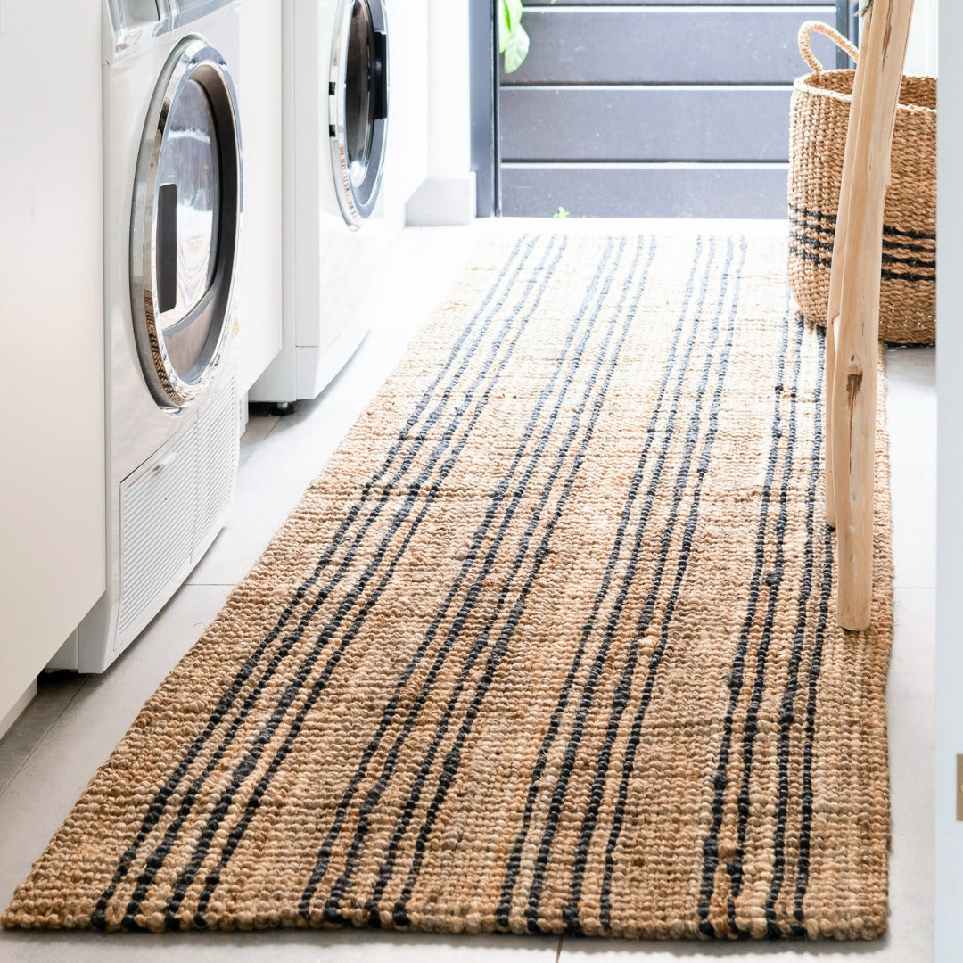 Smith Stripe jute runner for laundry