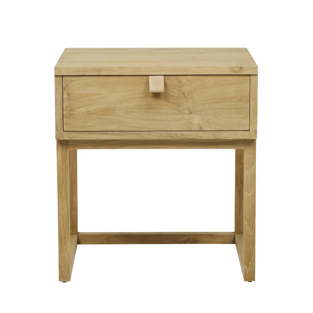 GlobeWest | Willow Leather Tab Bedside Table